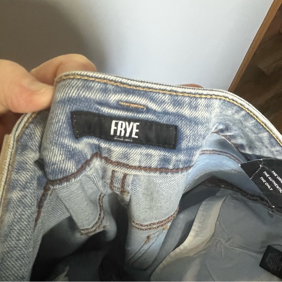 Frye Carly Crop Wide Leg Denim Jeans Women 30 Light wash Blue Highrise NWT - Picture 11 of 12